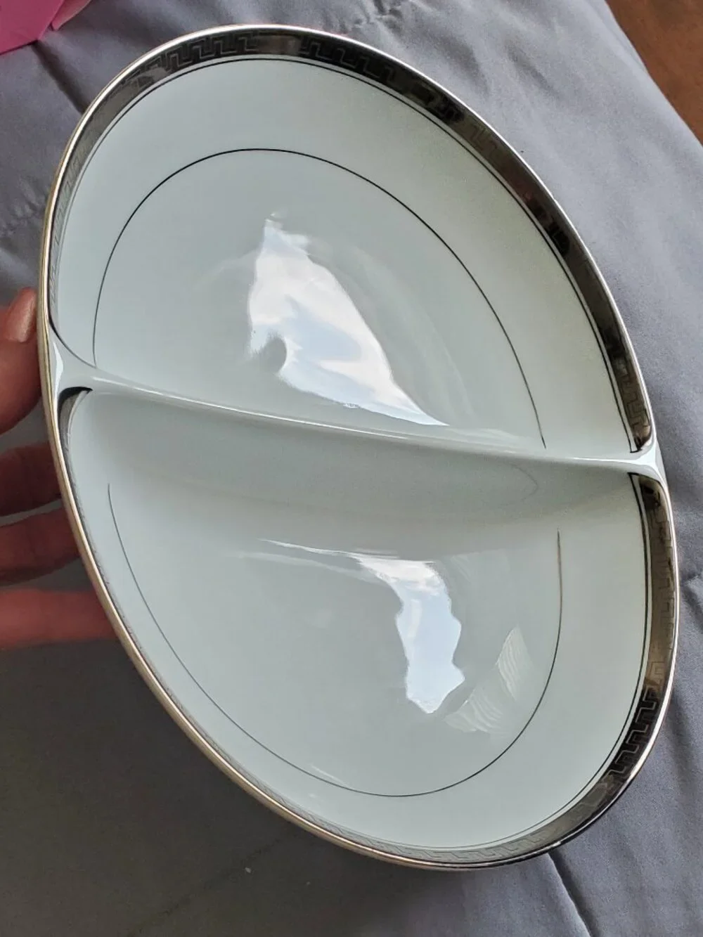MIKASA Fine China ALTON 5299 -OVAL DIVIDED SERVING BOWL Japan EUC!